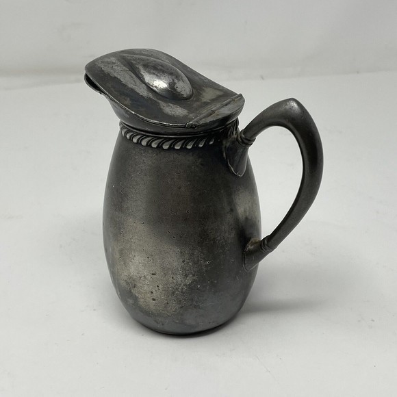Simpson Hall Miller &Co Quadruple Plate 185 mini Pitcher Jug 5” Lid Creamer K - Picture 11 of 11